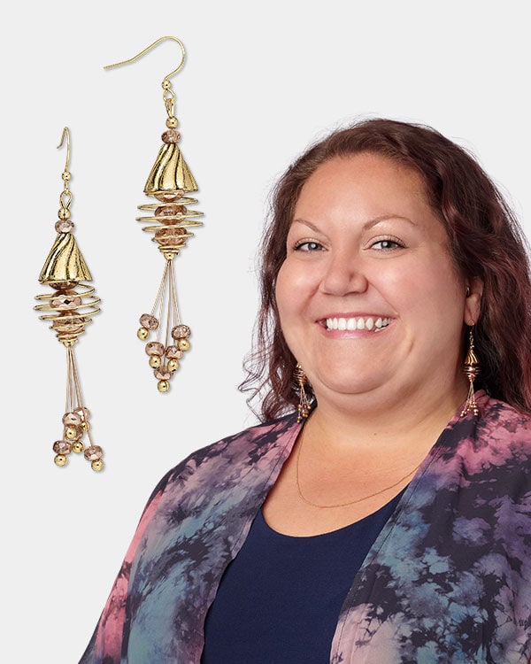 model showcasing earring design ideas